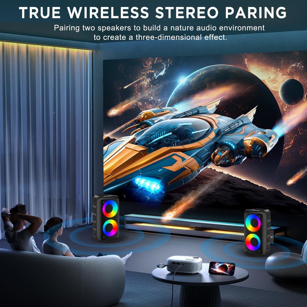 Bluetooth Speaker,Karaoke Speaker with 1 Wireless Microphone and 1 Wired Mic,...