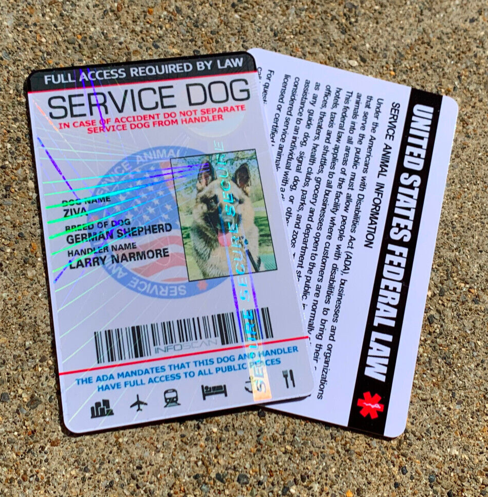 Service Dog ID Card Customized Holographic