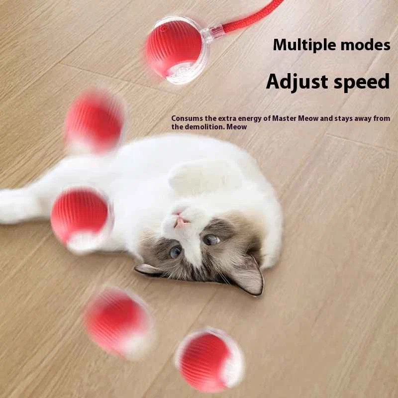 2Pcs Automatic Rolling Ball Smart Cat Dog Toy Electric Pet Self-moving Kitten