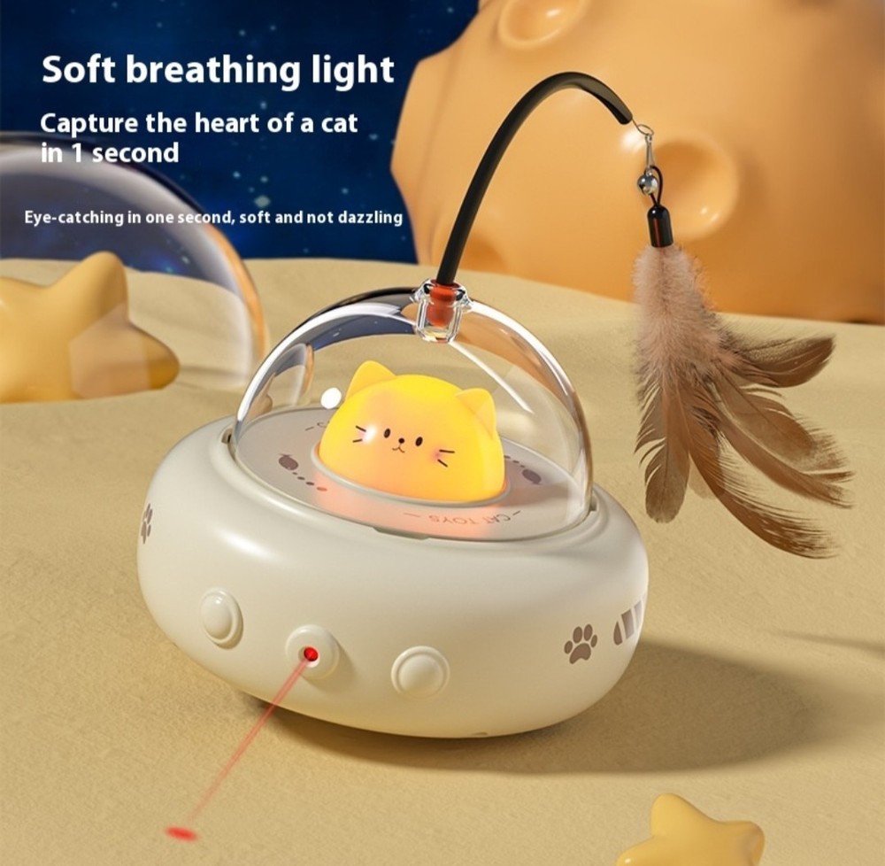Automatic Interactive Cat Toy USB Charging Feather Teaser Toy