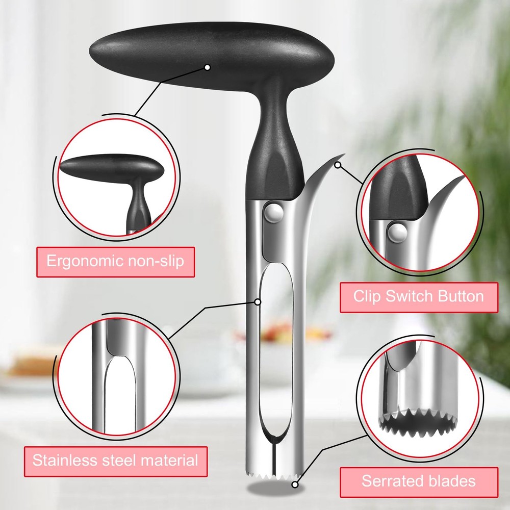 Apple Corer Tool with Sharp Serrated for Pears，Premium Apple Core Remover ，Ea...