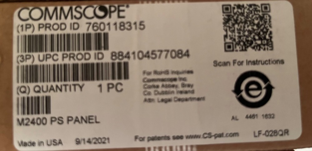 Commscope M2400-1U-PS | 760118315 Copper Modular Patch Panel