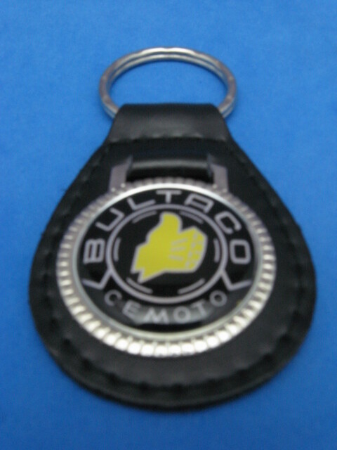 BULTACO BLACK LEATHER KEYRING KEYFOB #278