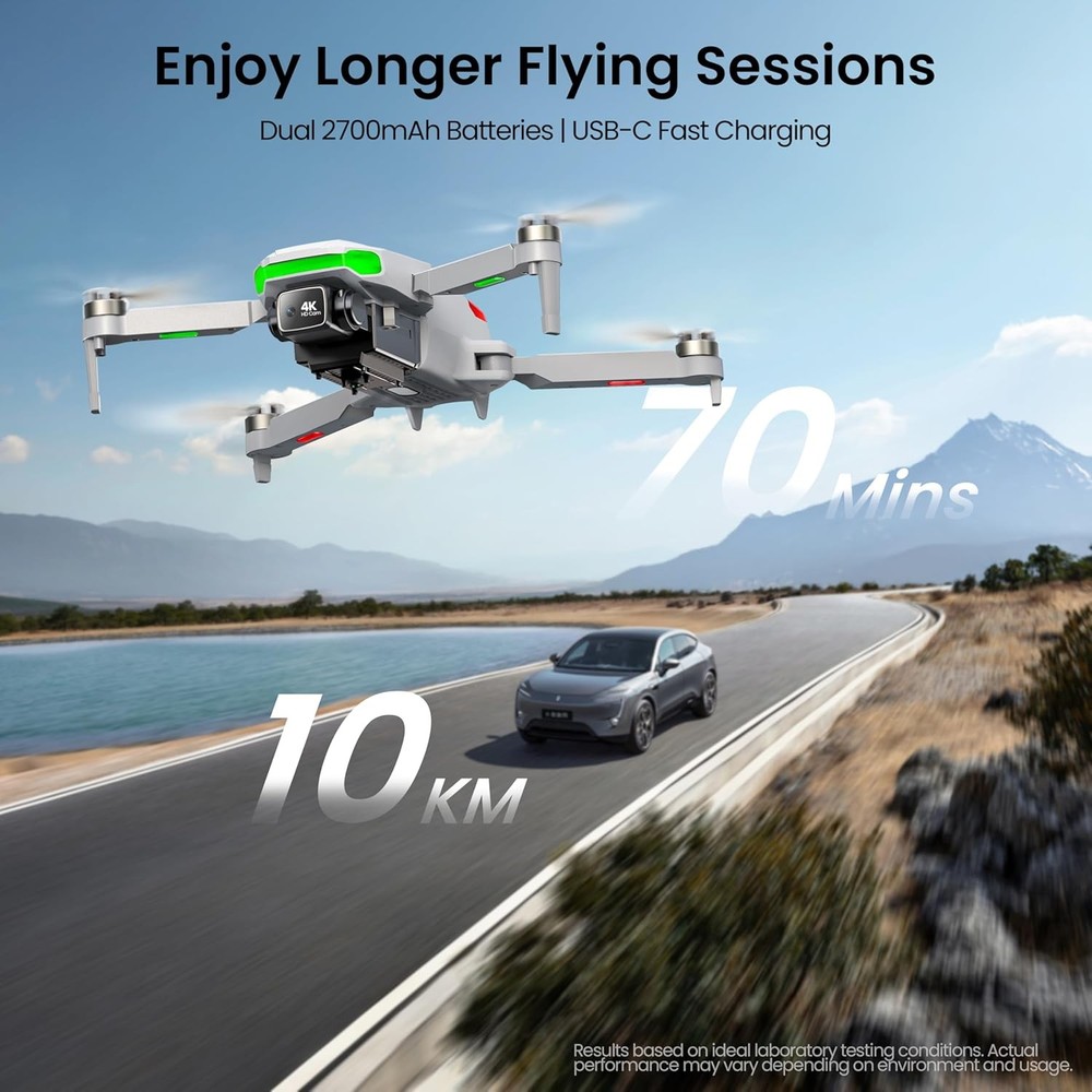 Drone with EIS 4K Camera for Adults, GPS Drone with 5.0" Screen on Controller, 7