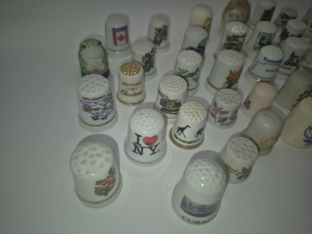 Vintage Porcelain State Thimble Lot