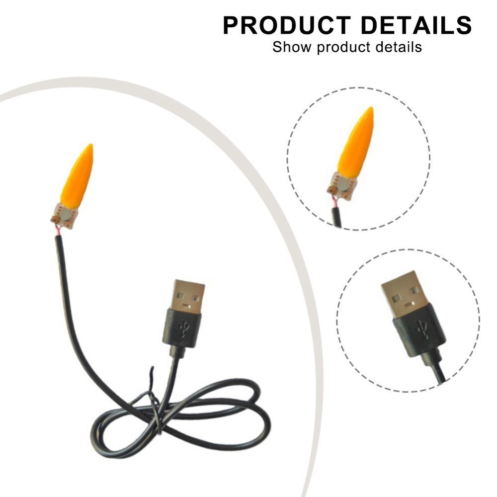 USB 5V LED flicker candle flame lamp compact circuit board module for decor