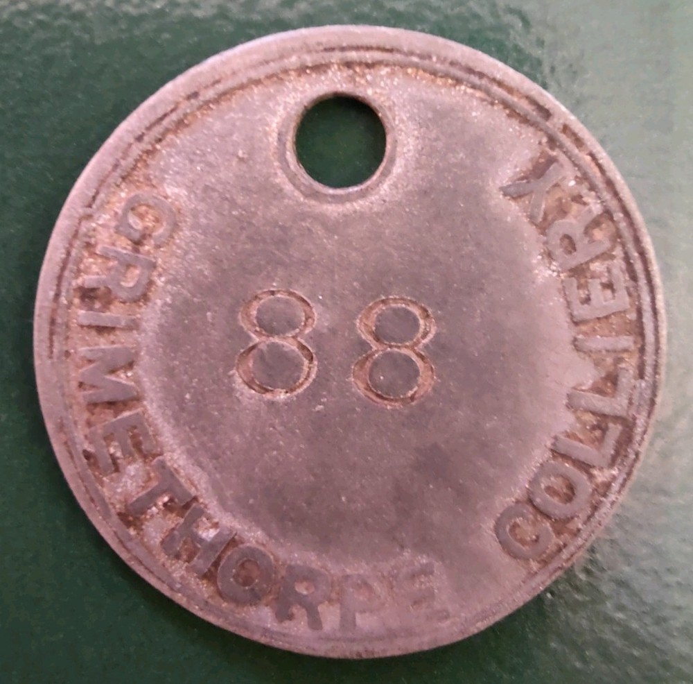 Grimethorpe Colliery Pit Check Tally marked Grimethorpe Colliery 88