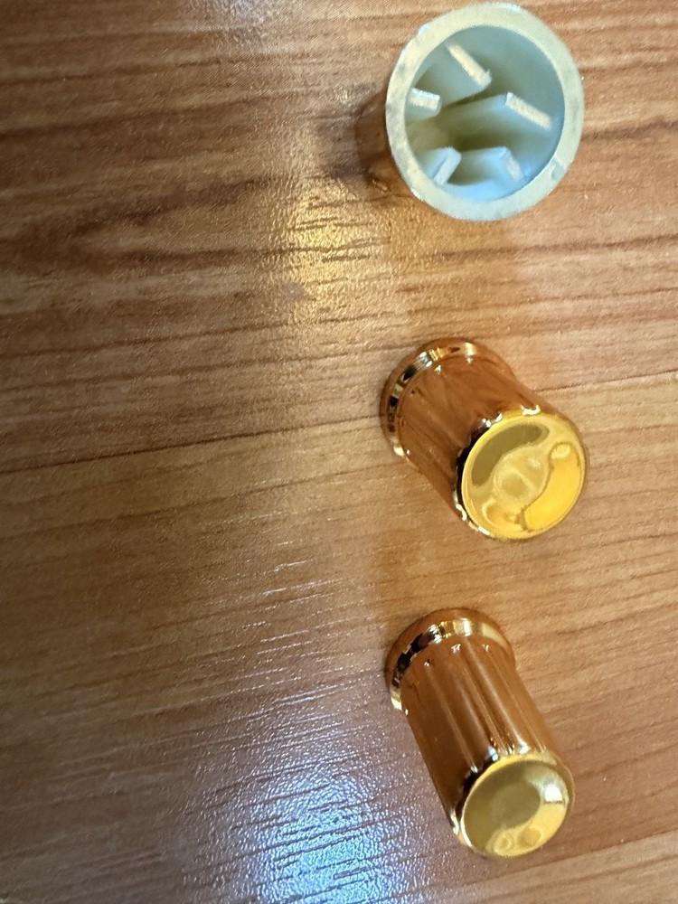 (11) Gold Chroma Cap Thin Encoder Knobs - for PUSH 2, SP404 MK2, Elektron & More