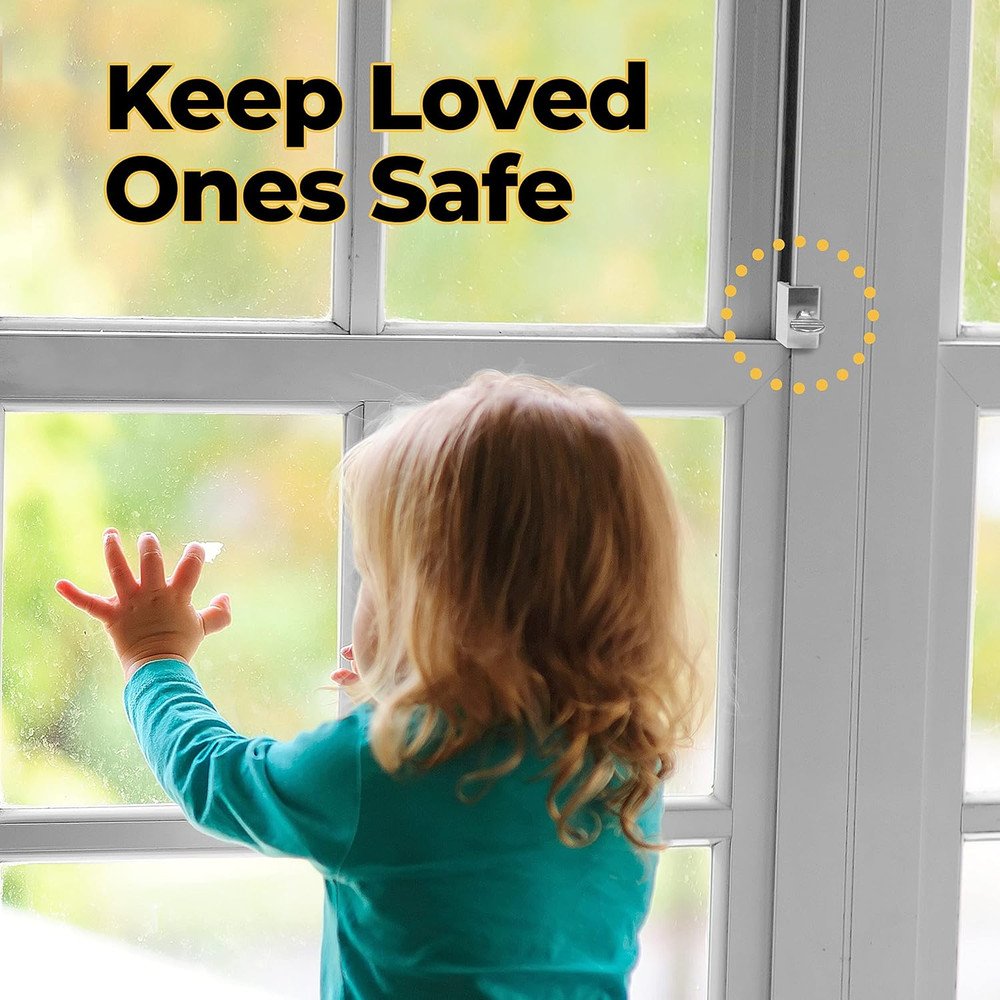 Window Locks, 10 Pack Window Locks for Vertical and Horizontal Windows, Sliding