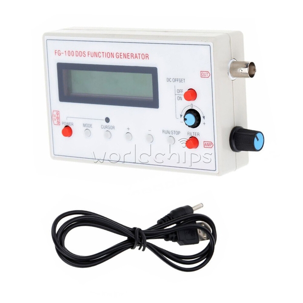 DDS Function Signal Generator Module 1HZ-500KHz Sine + Square Wave + Case FG-100