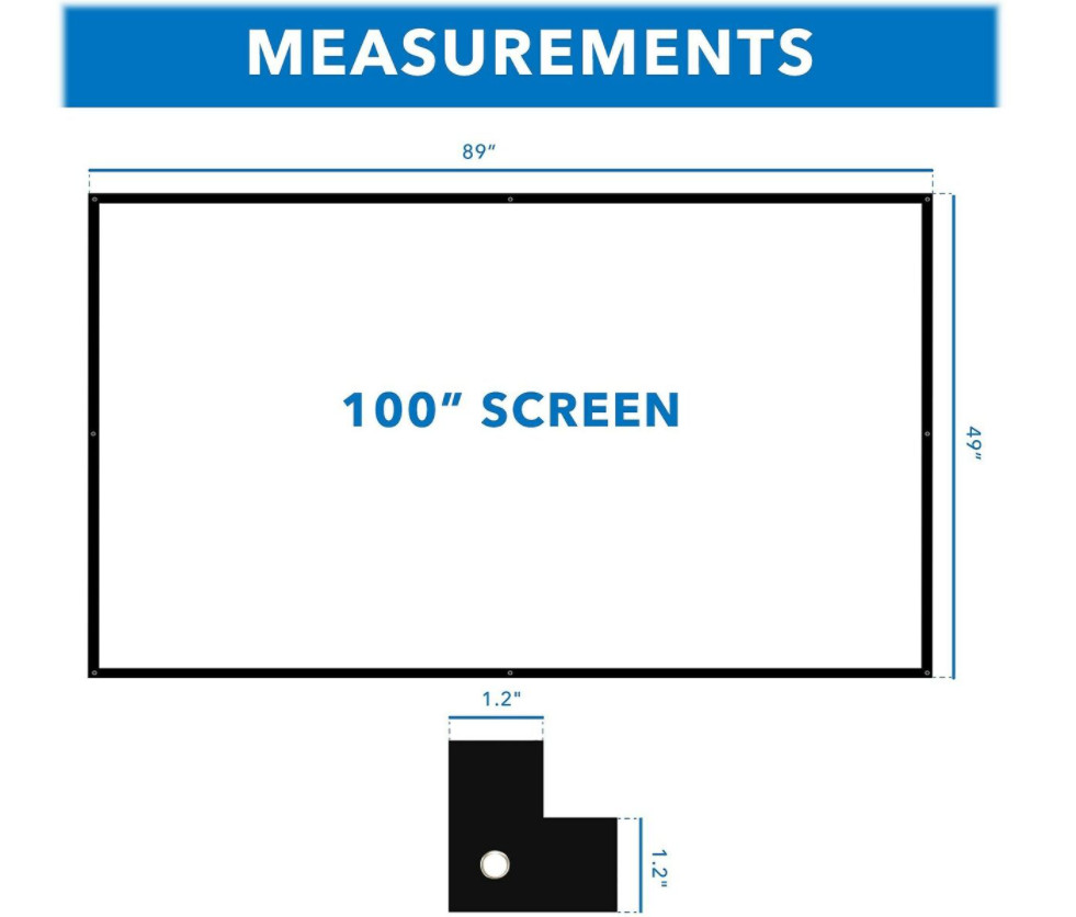 Mount-It! MI-640 Wall Projector Screen 100" new in box