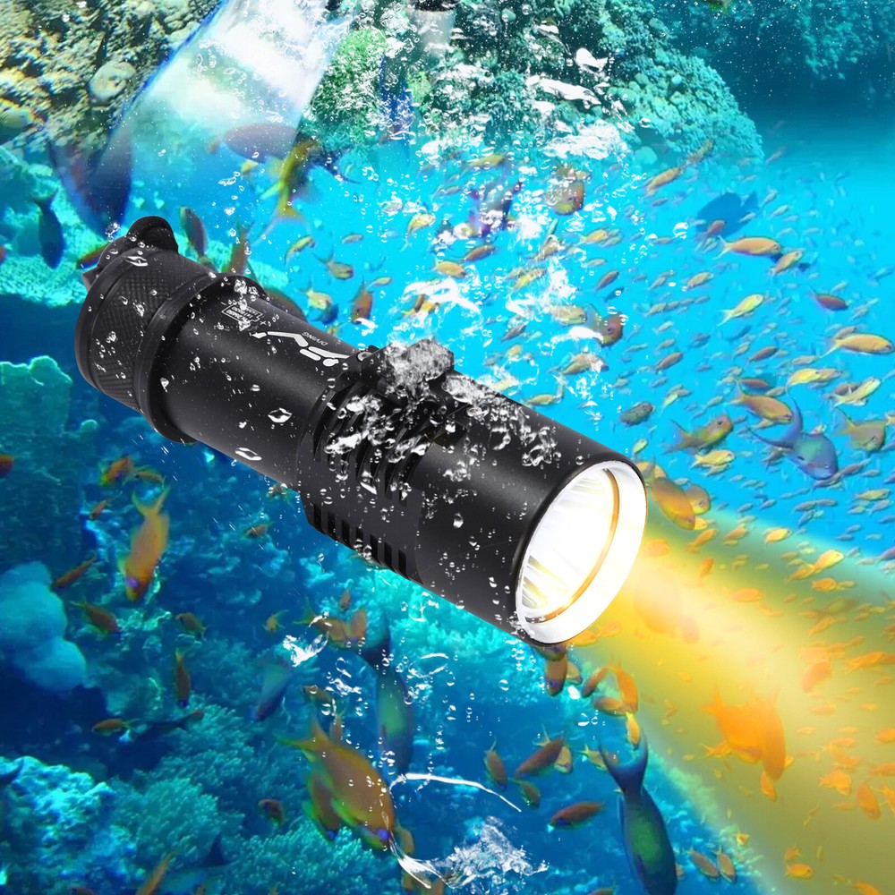 Waterproof Dive Light, Compact Bright Diving Torch, Submersible Flashlight