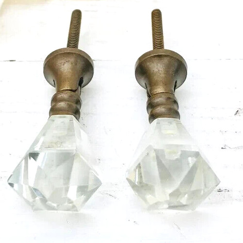 Brass Drawer Pull Handle Teardrop Glass Diamond Crystal Cabinet Knobs Hardware