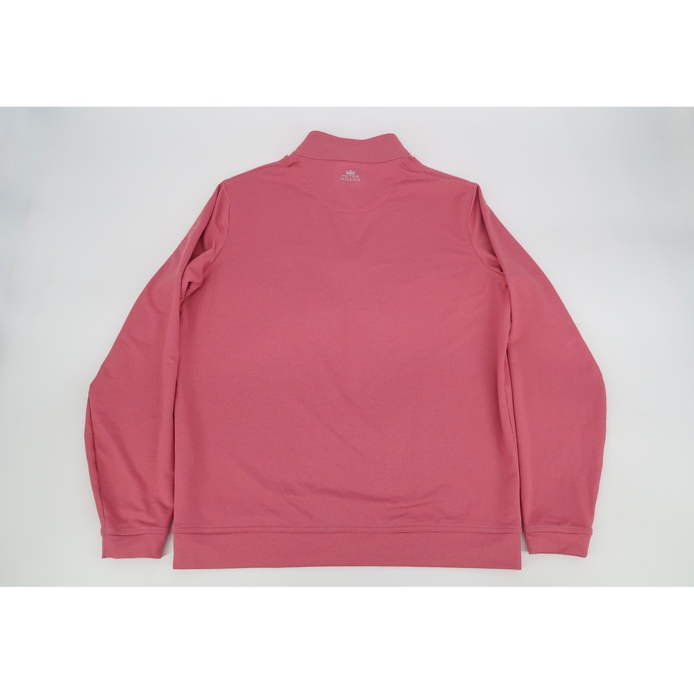 Peter Millar Melange Performance 1/4 Zip Pullover Mens Medium Red Stretch