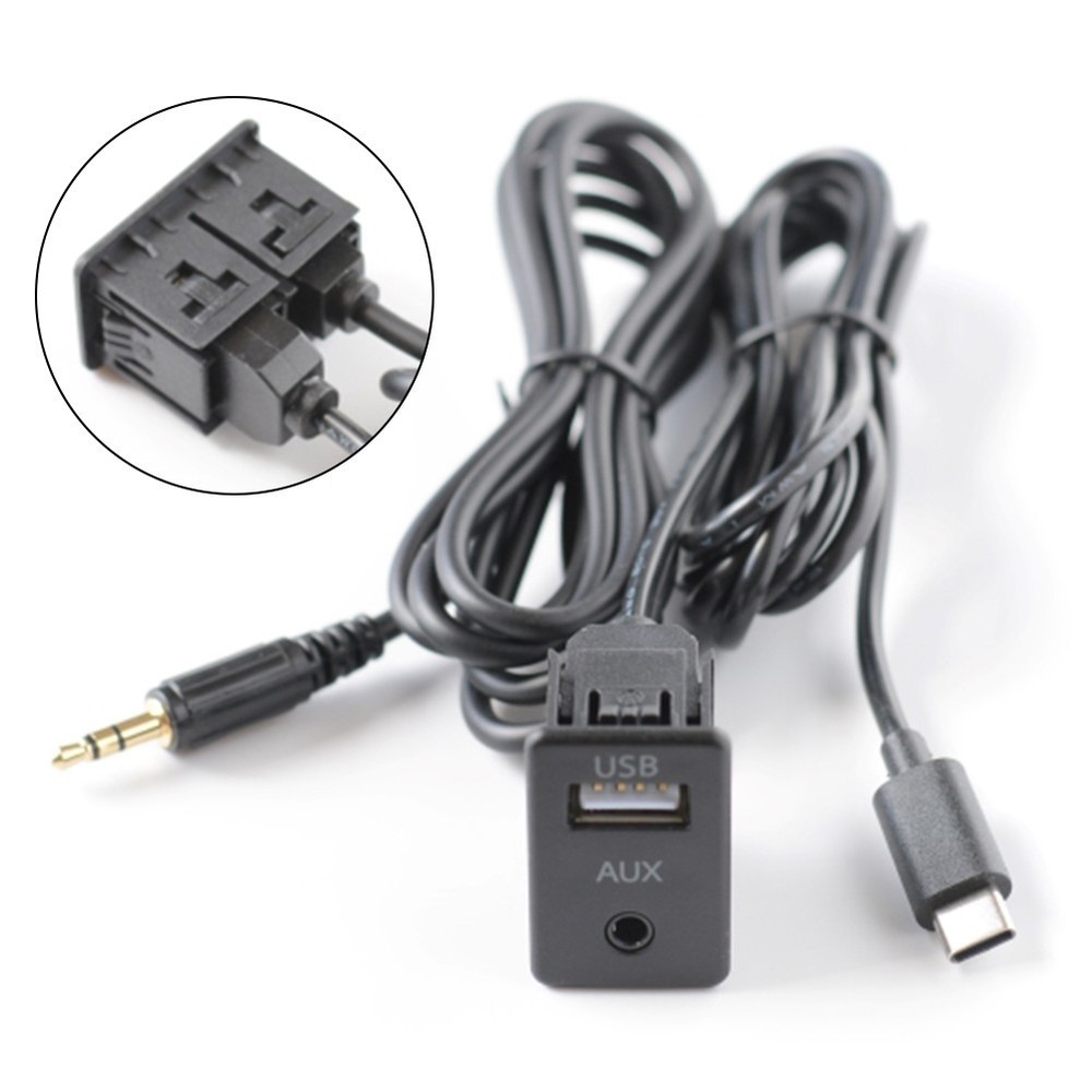 Center Console Car USB and AUX Port Panel Interface 145CM Extension Cable