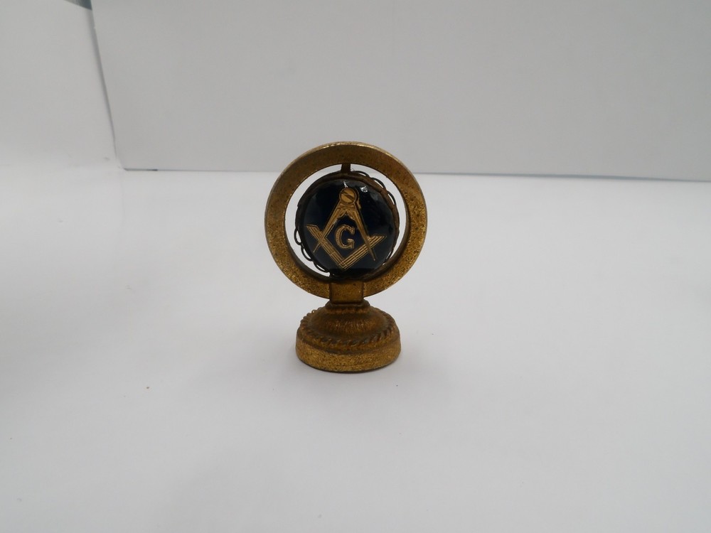 2 Vintage MASONIC Dashboard Magnetic Emblems & Plastic Top Hat