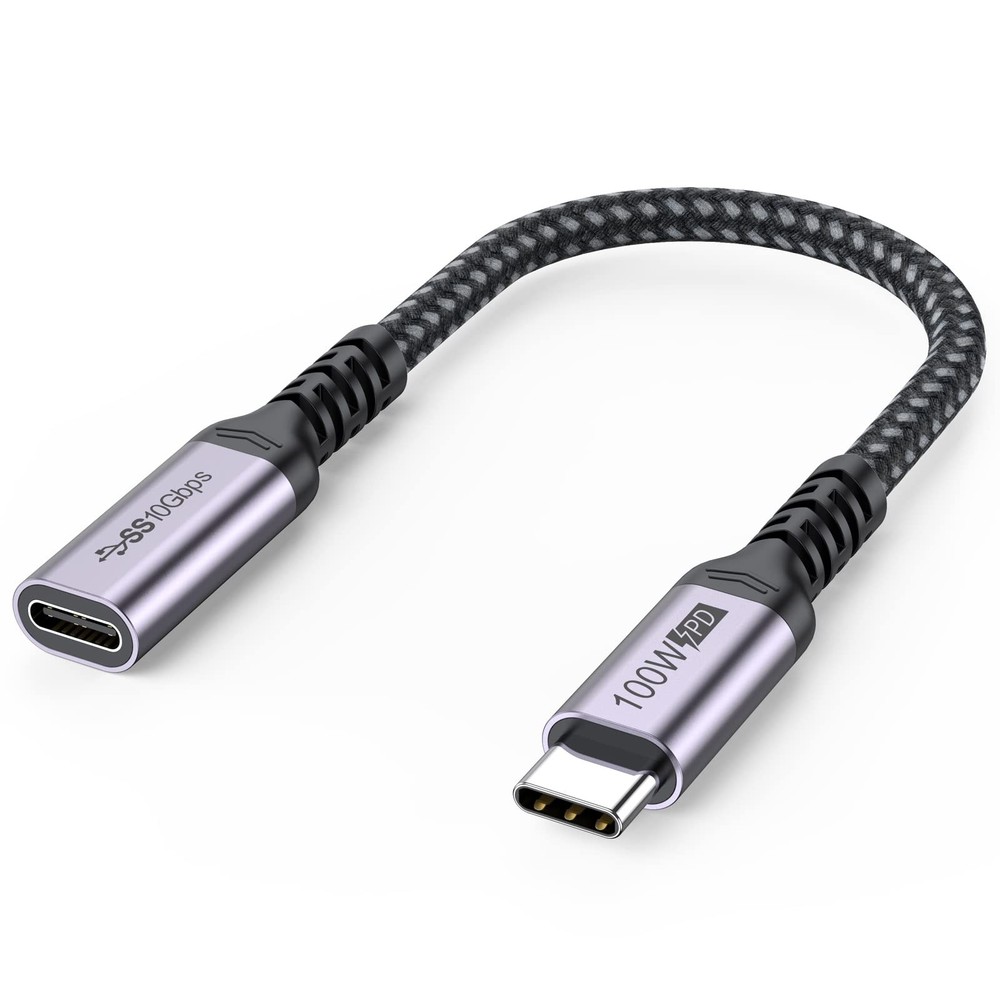 USB C Extension Cable 6 Inch 100W Fast Charge 10Gbps Video