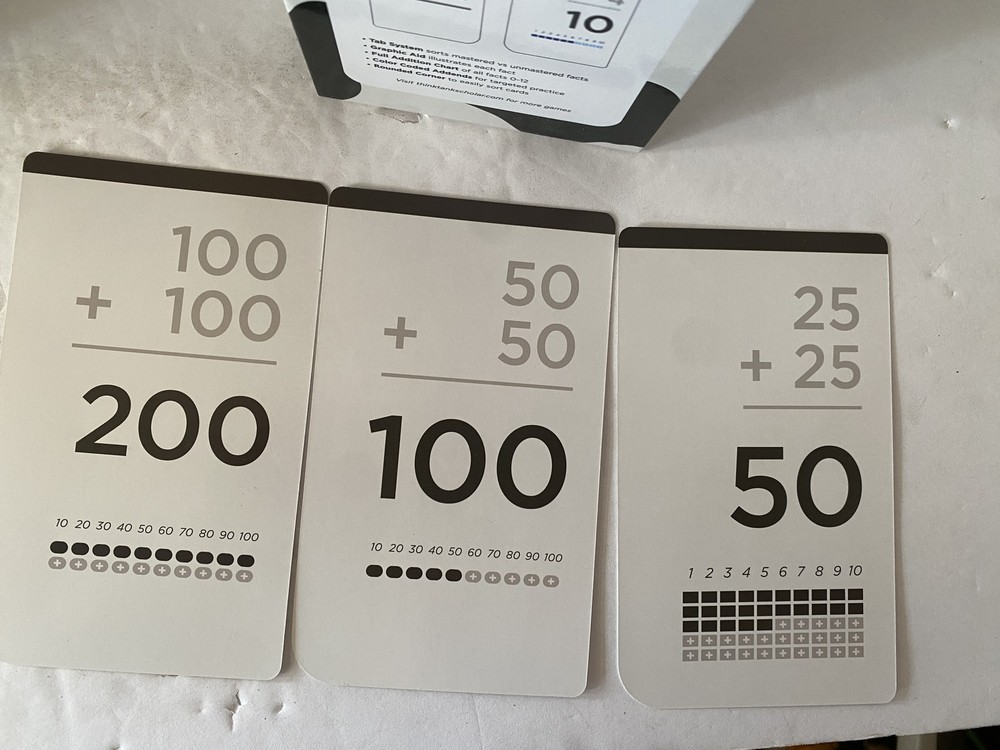 Think Tank Scholar Math Flash Card Bundle Addition Subtraction Multiplication