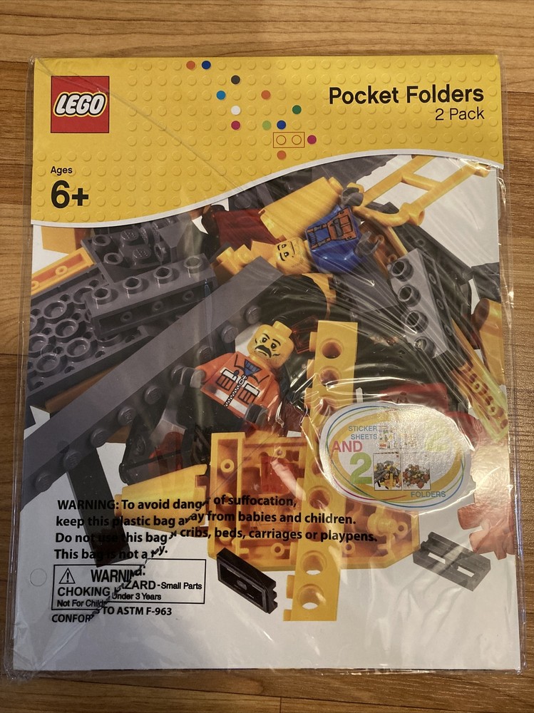 LEGO Pocket Folders 2-Pack Includes 2 Sticker Sheets 11.75" H X 9.5" W