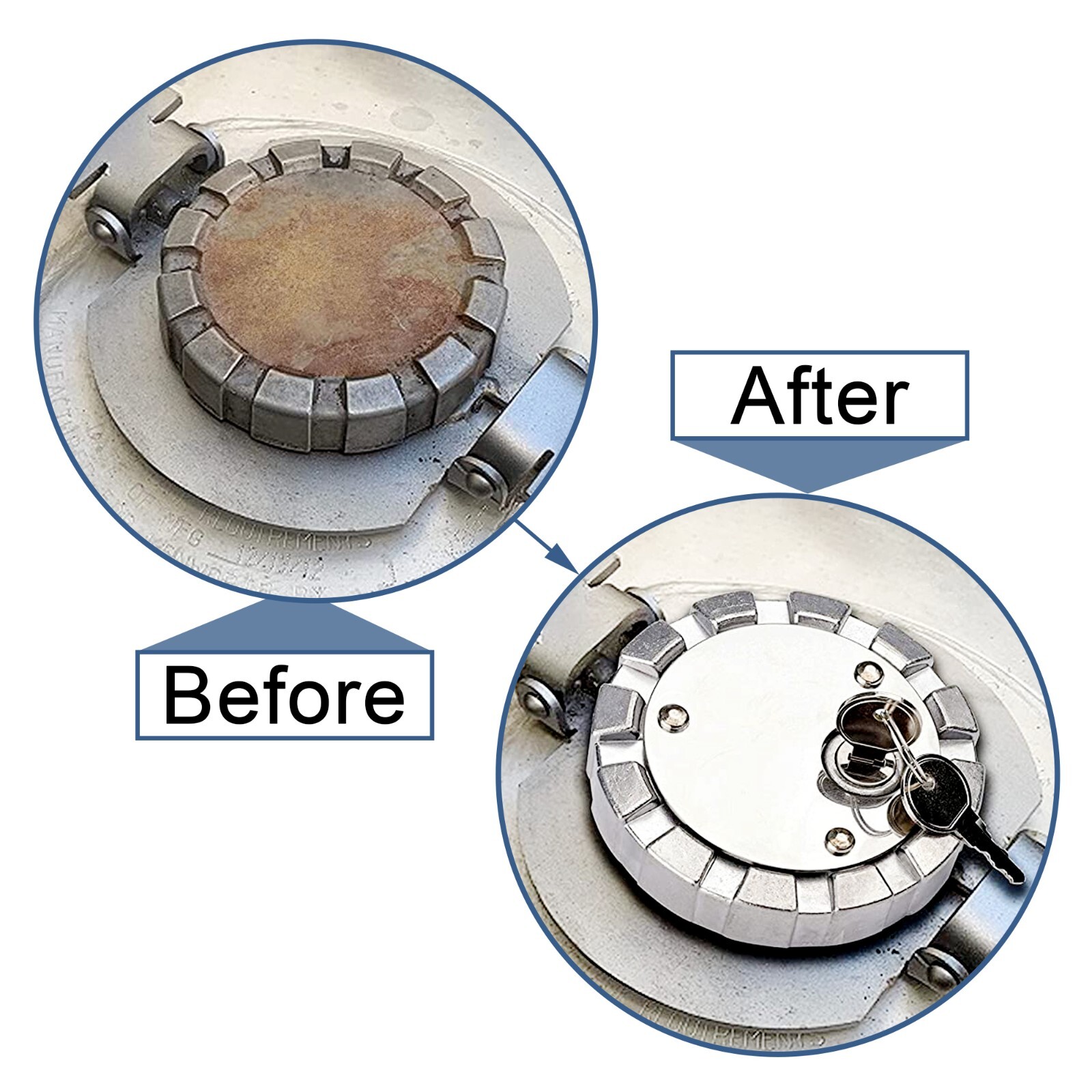 2x Locking Fuel Cap for Kenworth Peterbilt Freightliner Western Star SNV431089