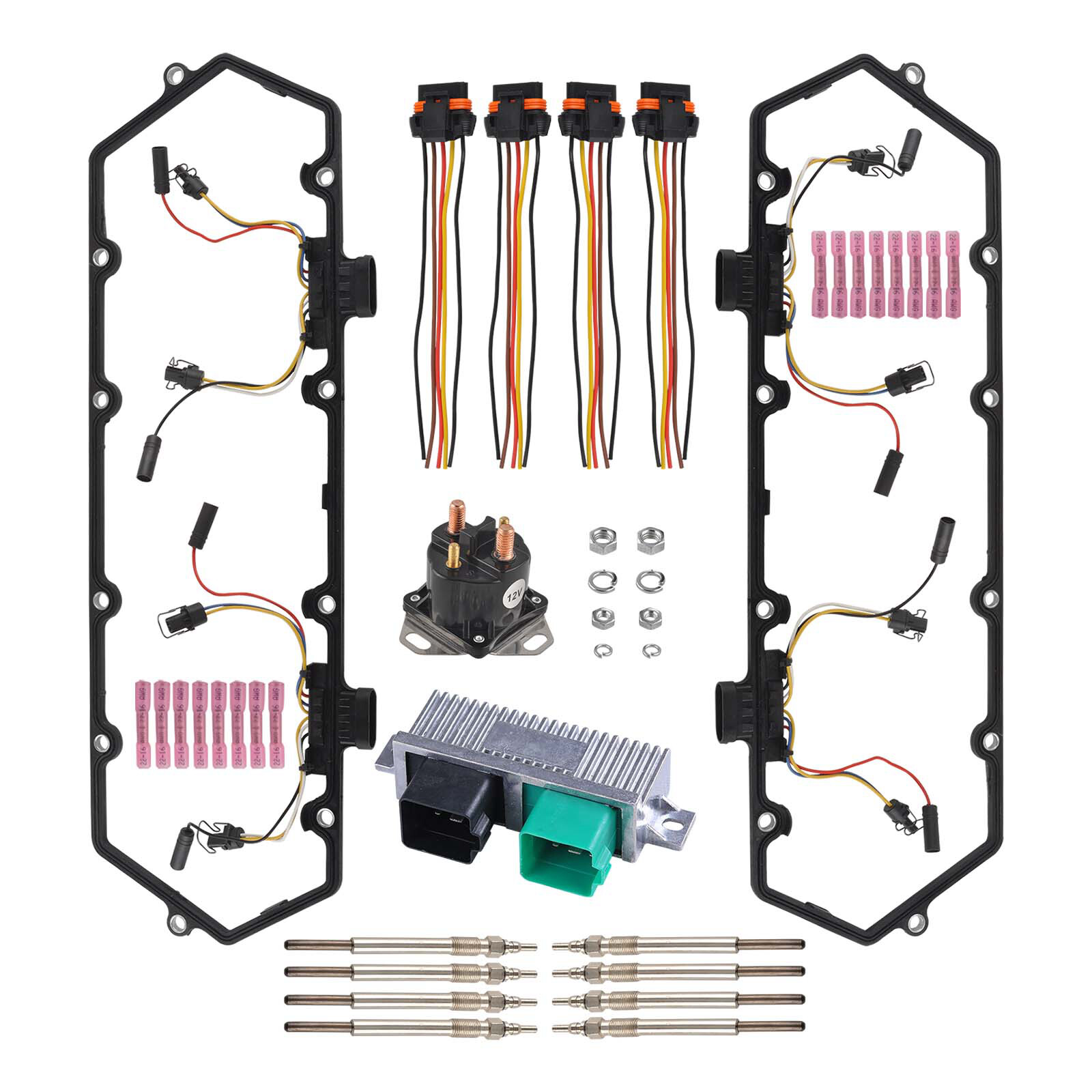 Valve Cover Gasket Harness+Glow Plug+Controller+Relay For 94-97 Ford 7.3L Diesel