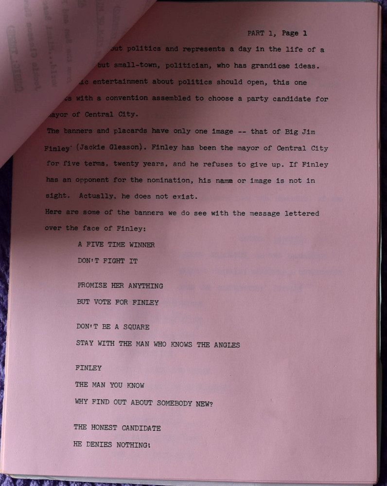 1966 " The Jackie Gleason Show " Original Screenplay Script