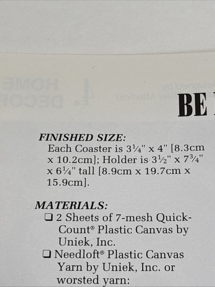 Be Mine Kitchen Caddy Annie's Attic Plastic Canvas Pattern Page