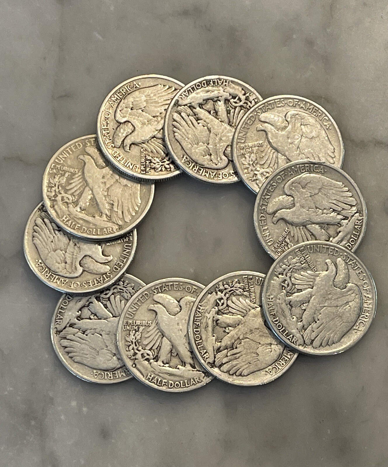 [Lot of 10] Walking Liberty Half Dollar - 90% Silver Choose How Many Lots of 10!