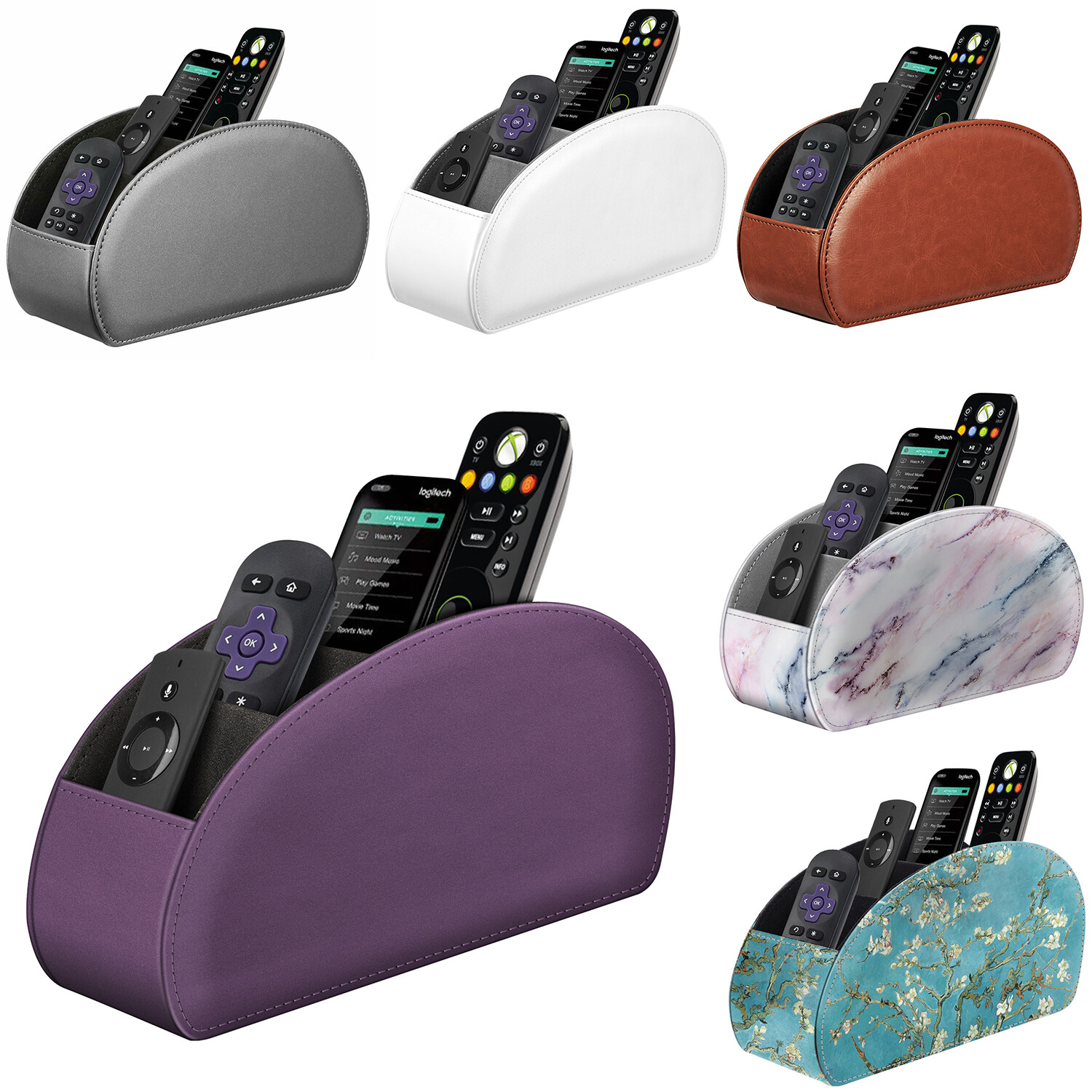 [5 Compartments] Remote Control Holder TV Remote Caddy Desktop Organizer
