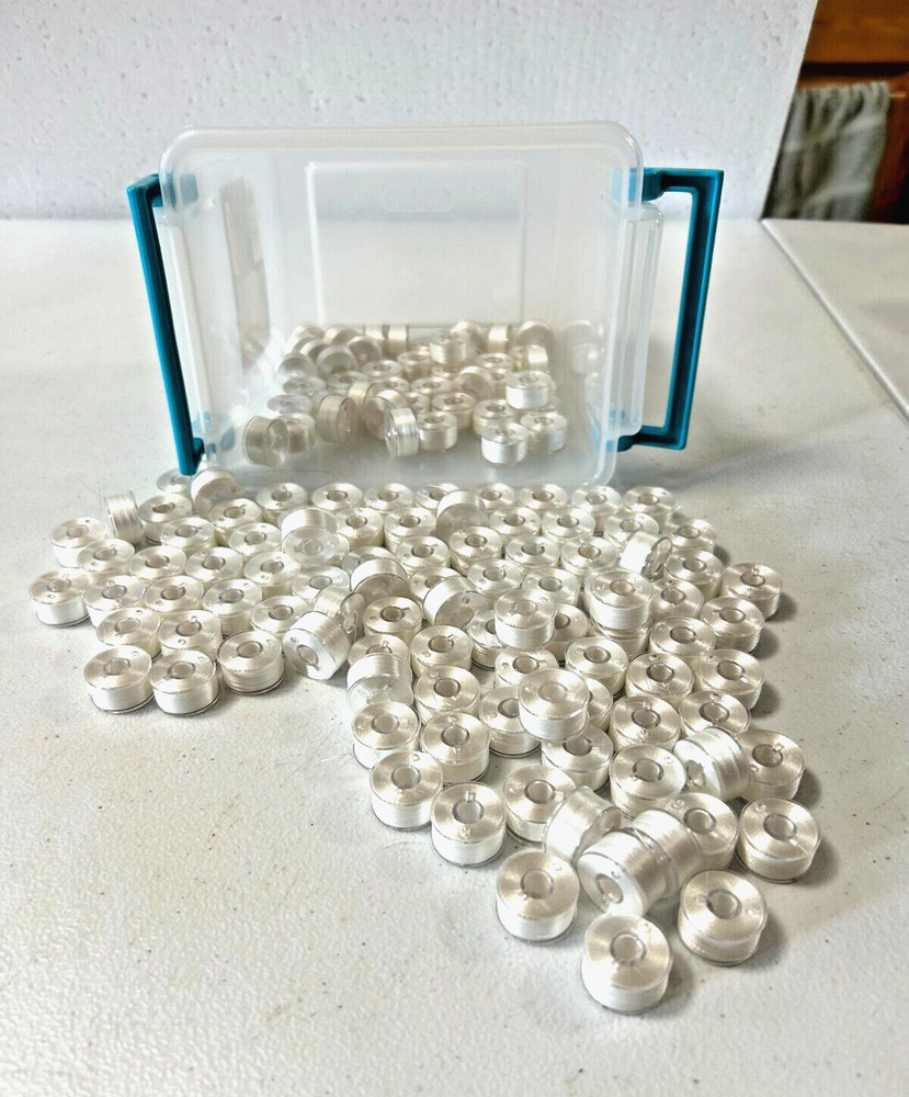 Sewing Machine Bobbins 140 White Thread PreWoun