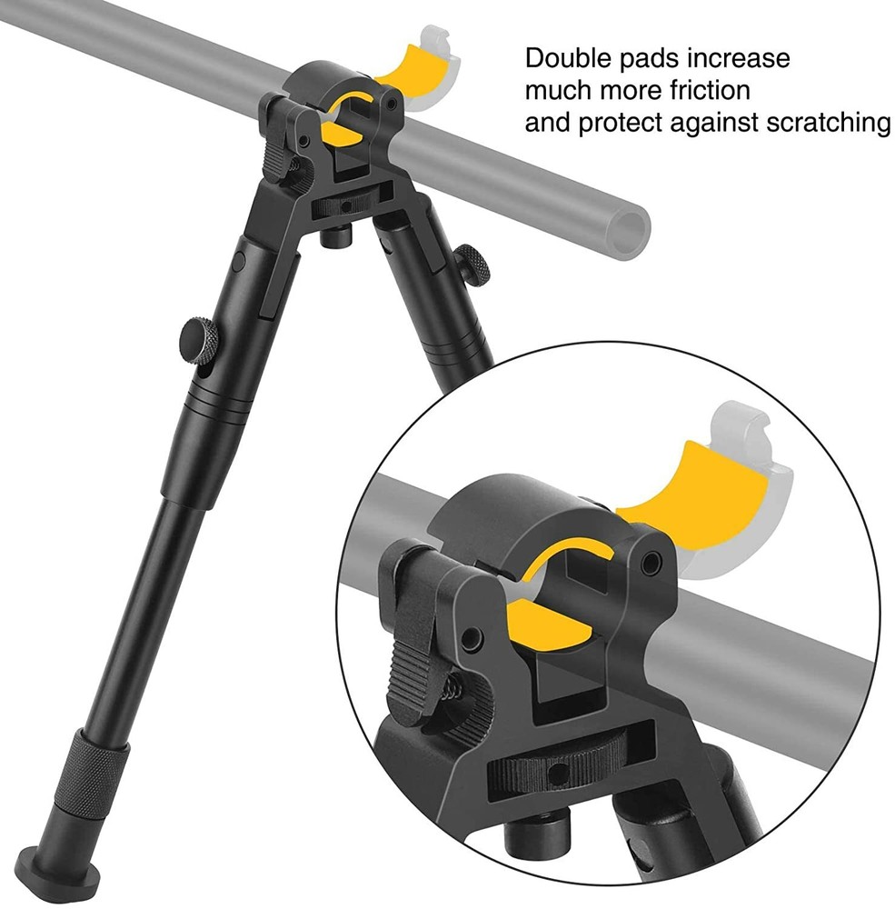 Clamp-on 6-9 inch Bipod for Rifles Round Mount Quick Release Foldable Adjustable