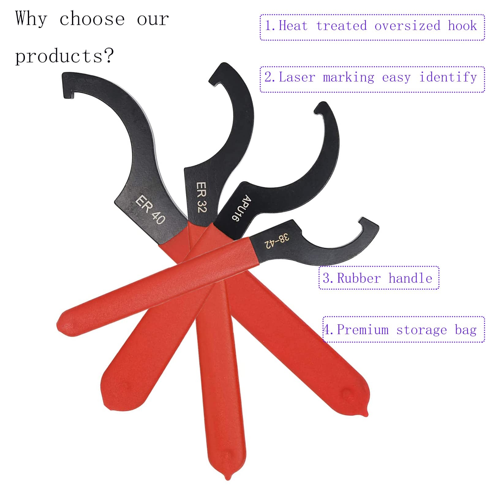 4 pcs Coilover Adjustment Spanner Wrench Heavy Duty Steel C Spanner Set for M