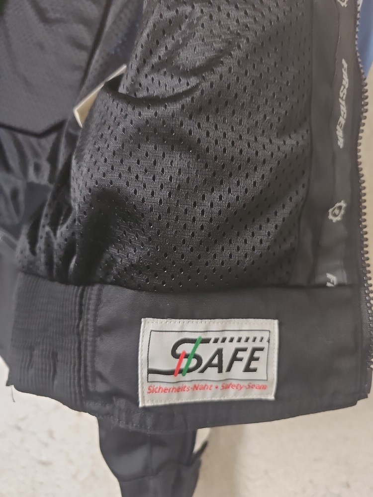 Firstgear Motorcycle Jacket Small Blue Black Embroidered Patches Safe Hypertex