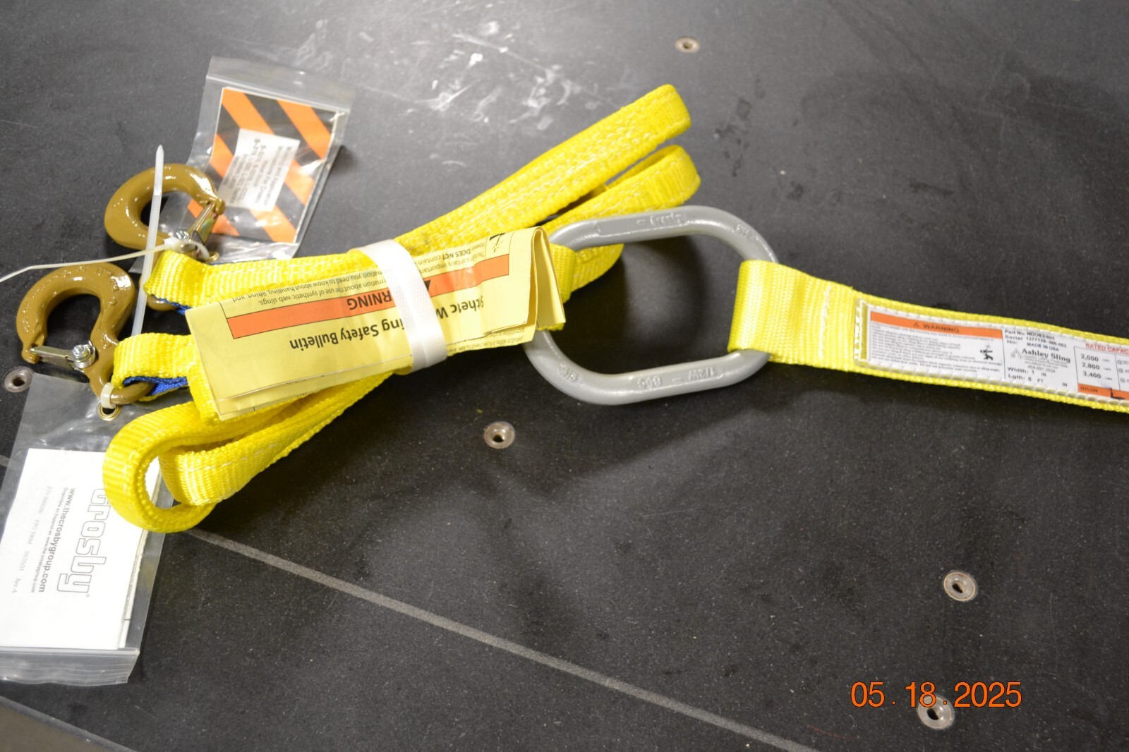 Two Leg Nylon Web Spreader w 1/2" Alloy Link x 6 ft Spreader Crane 1 ton Hooks