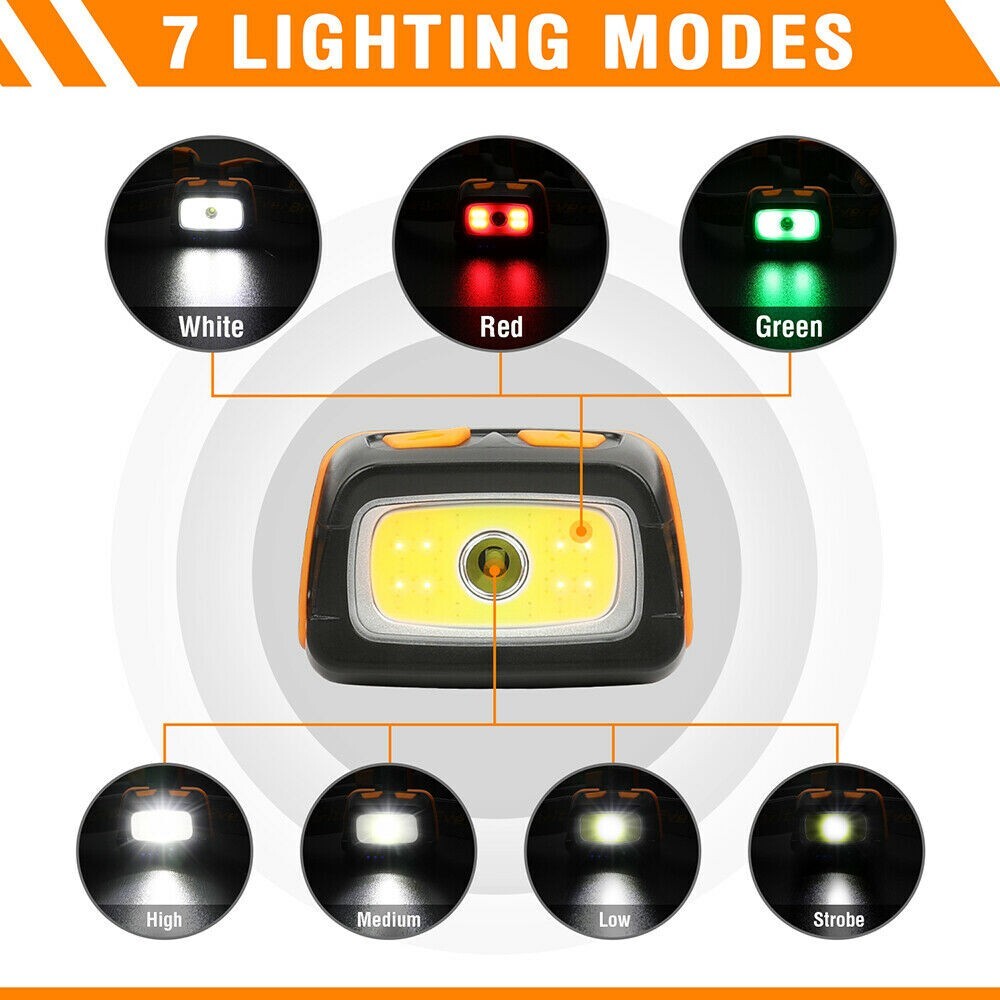 EverBrite Rechargeable Headlamp Multi-color 7 Lighting Modes w/Memory Function