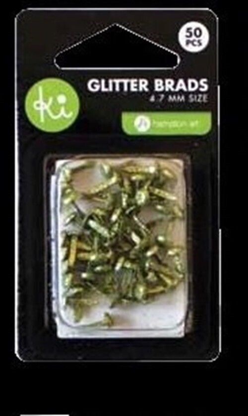 Ki Memories Mini Glitter Brads - Green