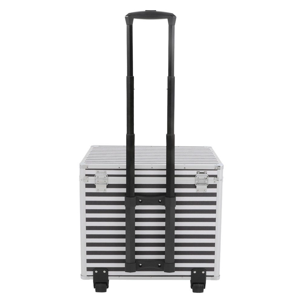 Lockable Mobile Rolling File Storage Chest Letter Document Telescopic Pole Case