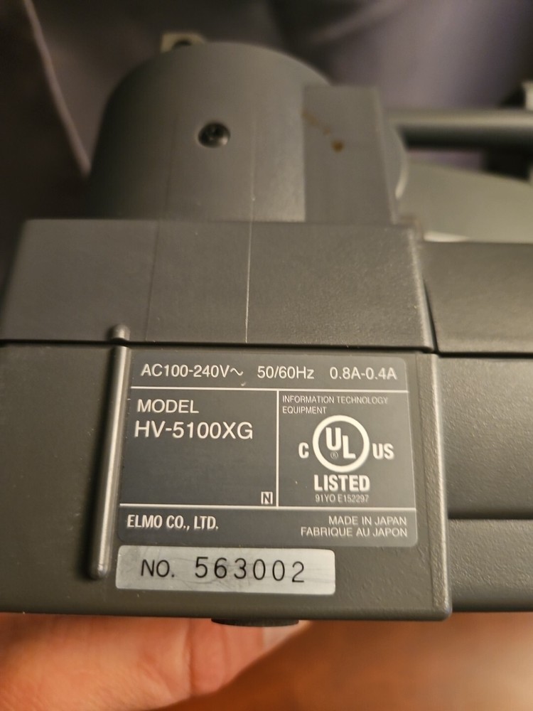 Elmo HV-5100XG Document Projector, Visual Presenter