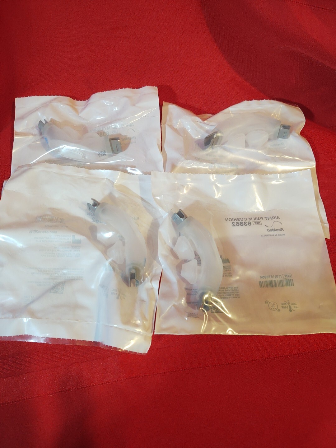 4- LOT ResMed #63862 AirFit P30i Medium Nasal Pillows. NEW SEALED.