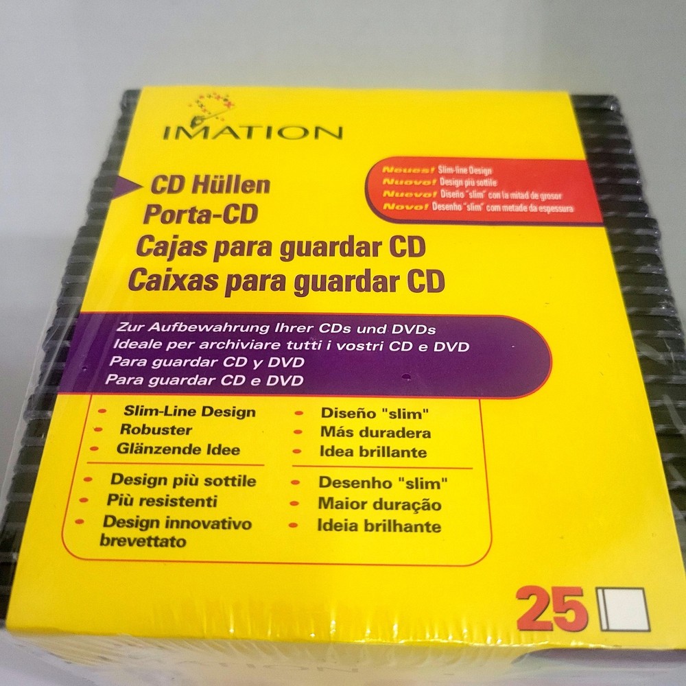 Imation CD or DVD Storage Cases 25 Cases NIB