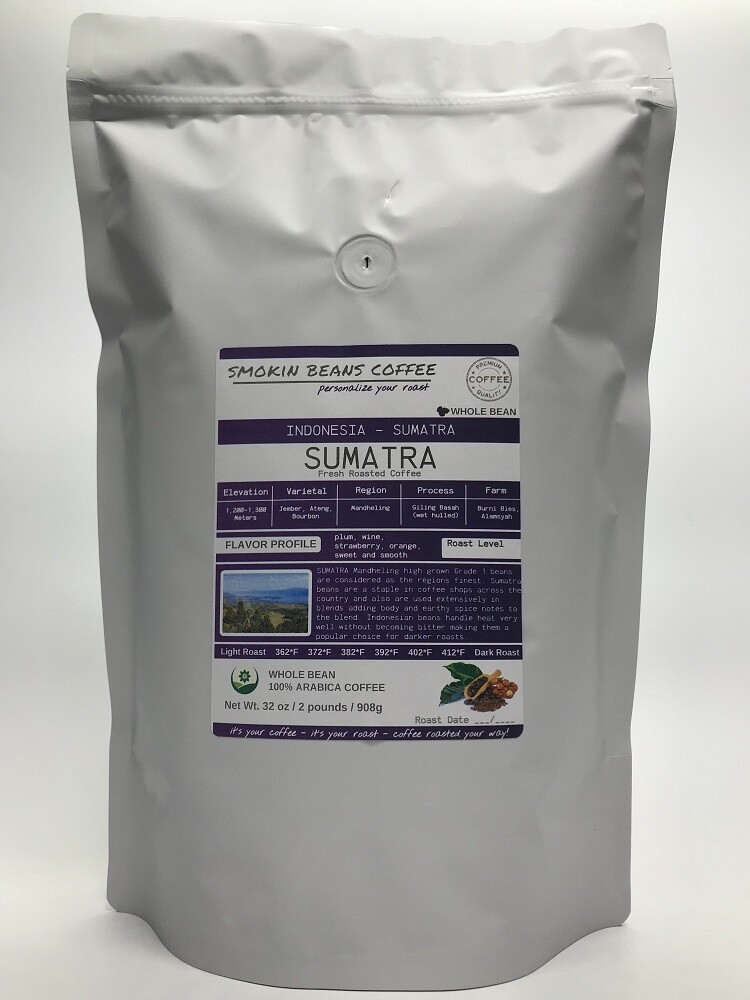 8oz/5lb - Sumantra – Indonesia – Premium Fresh Roasted To Order Coffee
