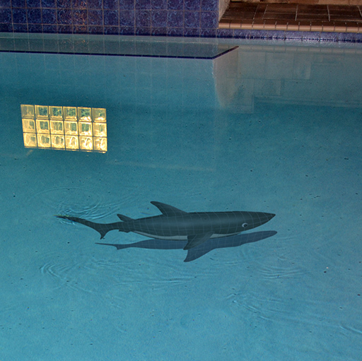Shark with Shadow Ceramic Swimming Pool Mosaic