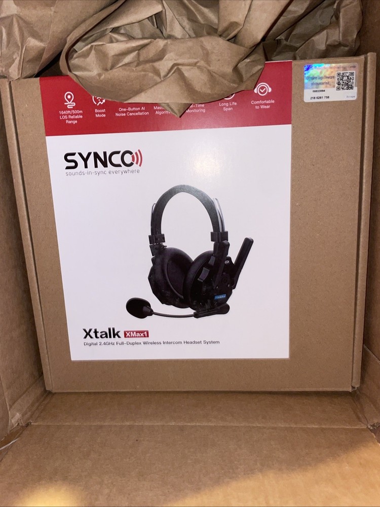 SYNCO XTalk XMax1 Wireless Intercom Headset System 2.4GHz 1640ft