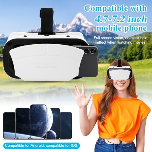 Virtual Reality Goggles, 3D VR Glasses Adjustable VR Virtual Reality white