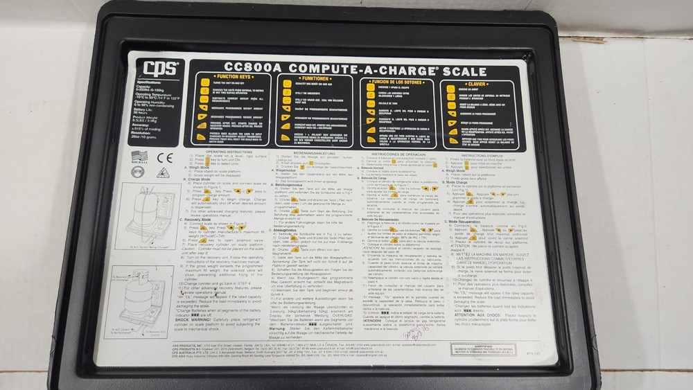 CPS CC800A Compute-A-Charge Refrigerant Charging Scale