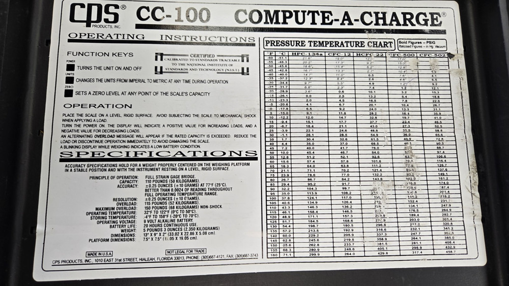 CPS CC100 / CC100E Compute-A-Charge
