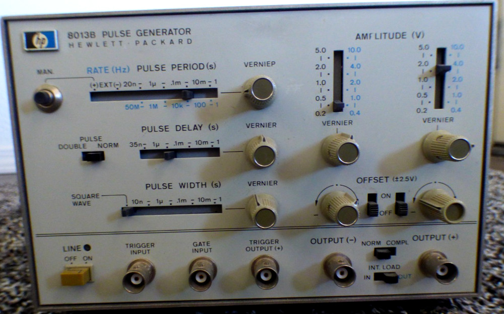 Hewlett Packard HP 8013B Pulse Generator. Used, untested except for plug in.