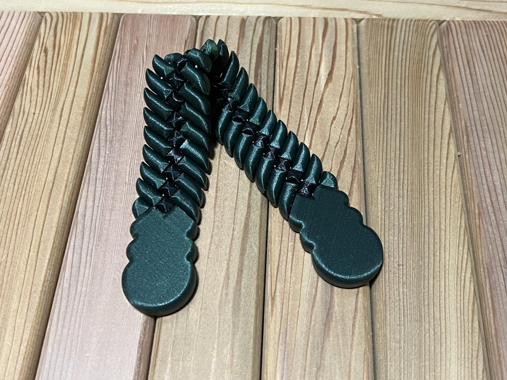 Dark Green Snake Skin texture Chotki/Plastic/handmade 3Dprinted Size 22cm 35gram