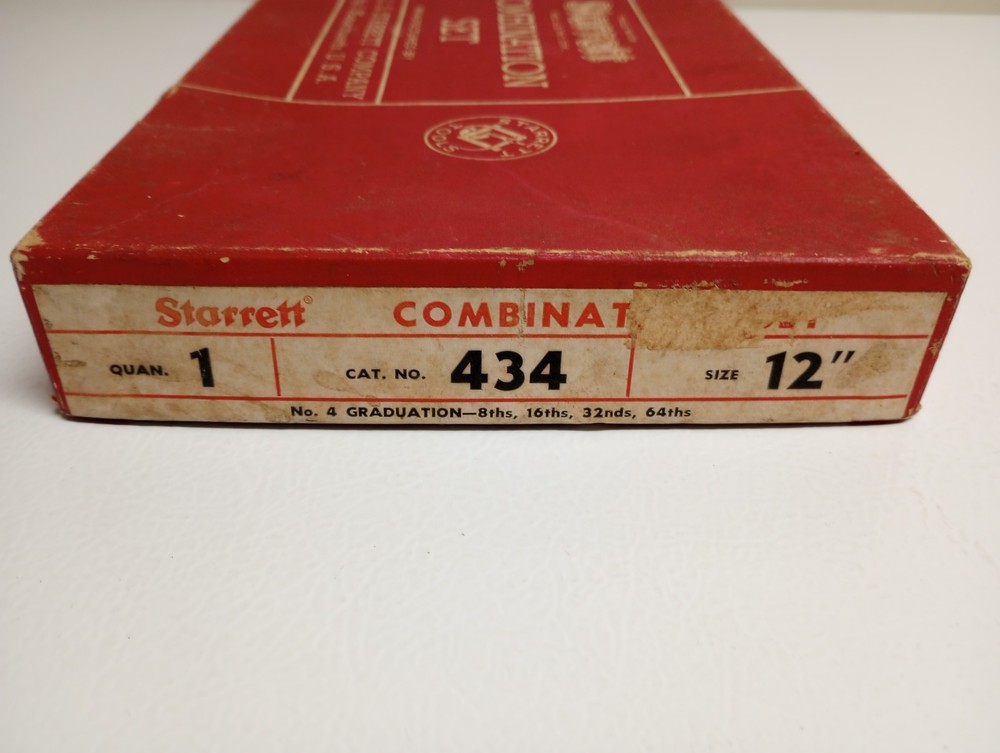 Vintage Starrett Combination Set 12" Rule Square Protractor