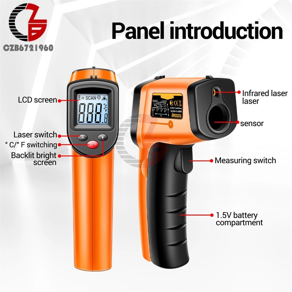 LCD Digital Non-contact Laser IR Infrared Thermometer Temp Meter Temperature Gun